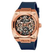 Roestvrijstalen kwarts herenhorloge roze Guess , Pink , Heren