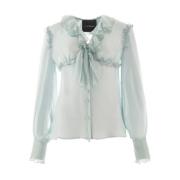 Blouse met ruches John Richmond , Blue , Dames