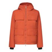 Rode Nylon Hooded Jas met Zakken K-Way , Orange , Heren