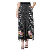 Patchwork Wijde Pijpen Broek Zwart Dolce & Gabbana , Multicolor , Dame...