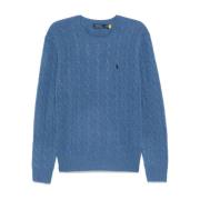 Blauwe Kabeltrui Polo Ralph Lauren , Blue , Heren