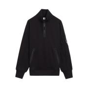 Zwarte hoge hals katoenen sweatshirt C.p. Company , Black , Heren