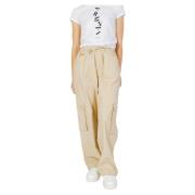 Beige Cargo Broek met Koordsluiting Only , Beige , Dames