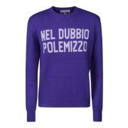 Wollen Crewneck Trui met Voorlogo MC2 Saint Barth , Purple , Dames