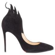 Pre-owned Suede heels Christian Louboutin Pre-owned , Black , Dames