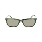 Bruin en Groen Acetaat Zonnebril Dkny , Multicolor , Dames