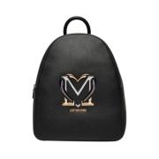 Zwarte Trendy Rugzak met Gouden Details Moschino , Black , Dames