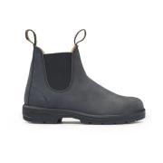 Zwarte Chelsea Leren Laarzen Waterdicht Blundstone , Black , Heren