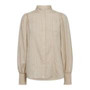 Gestreepte Overhemdblouse met Smock Manchetten Co'Couture , Beige , Da...