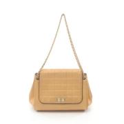 Pre-owned Leather chanel-bags Chanel Vintage , Beige , Dames