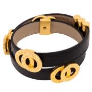 Pre-owned Leather bracelets Bvlgari Vintage , Black , Dames