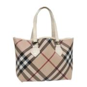 Pre-owned Leather totes Burberry Vintage , Beige , Dames