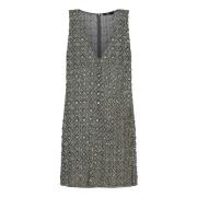 Grijze Tule Minijurk met Kristalborduursel Amen , Gray , Dames