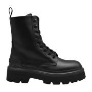 Zwarte Veterschoenen Platte Schoenen Elegante Stijl Woolrich , Black ,...