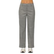 Geruite broek met omslag Via Masini 80 , Gray , Dames