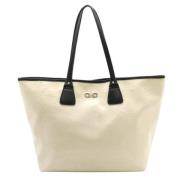 Pre-owned Canvas shoulder-bags Salvatore Ferragamo Pre-owned , Beige ,...