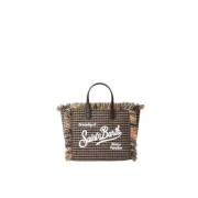 Mini Vanity Wollen Handtas met Houndstooth MC2 Saint Barth , Beige , D...