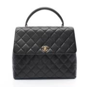 Pre-owned Leather chanel-bags Chanel Vintage , Black , Dames