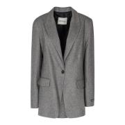 Wollen Blazer met Revers Kraag Ottod'Ame , Gray , Dames