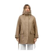 Omkeerbare katoenen parka met geometrische quilting Duno , Brown , Dam...