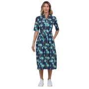 Bloemenprint Midi Jurk Caliban , Multicolor , Dames