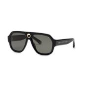 Stijlvolle zonnebril in glanzend zwart Philipp Plein , Black , Dames