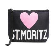 Zwarte Hart Clutch Tas MC2 Saint Barth , Black , Dames