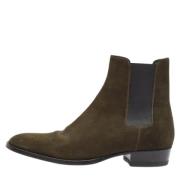 Pre-owned Suede boots Yves Saint Laurent Vintage , Green , Heren