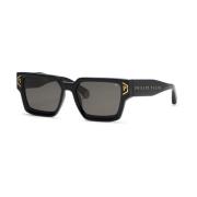 Brave Shade Zonnebril Zwart/Grijs-Groen Philipp Plein , Black , Unisex