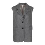 Kasjmier Omkeerbaar Mouwloos Gilet Liviana Conti , Gray , Dames