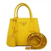 Pre-owned Leather handbags Prada Vintage , Yellow , Dames