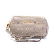 Pre-owned Leather handbags Miu Miu Pre-owned , Beige , Dames