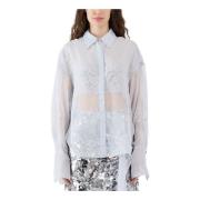 Doorschijnende geborduurde blouse met pailletten Sabina Musayev , Gray...