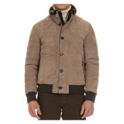 Duifgrijs Suède Puffer Jas Moorer , Gray , Heren