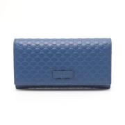 Pre-owned Leather wallets Gucci Vintage , Blue , Dames