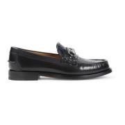 Zwarte Leren Loafer Schoenen Gucci , Black , Heren