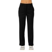 Stretch gabardine broek Via Masini 80 , Black , Dames