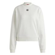 Gezellige French Terry Sweatshirt met Logo Hugo Boss , White , Heren