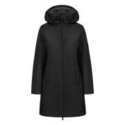 Lange Parka met Afneembare Capuchon People of Shibuya , Black , Dames