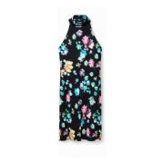 Bloemenprint Mouwloze Jurk - Zwart Desigual , Multicolor , Dames