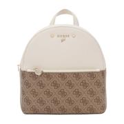 Stijlvolle Logo Rugzak 4G Art Guess , Beige , Dames