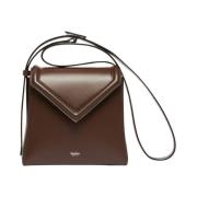 Bruine leren schoudertas Max Mara , Brown , Dames