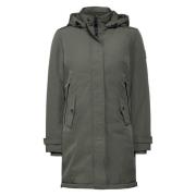 Sportieve Parka met Afneembare Capuchon Cecil , Green , Dames