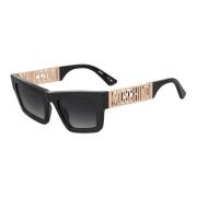 Zwart/Donkergrijs Getinte Zonnebril Moschino , Black , Dames