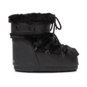 Zwarte sneeuwlaarzen met nepbont Moon Boot , Black , Dames