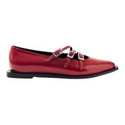 Jive Onix Rode Leren Ballet Flats Alohas , Red , Dames