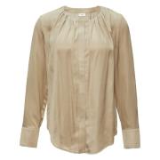 Blouse met satijnen look s.Oliver , Beige , Dames