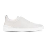 Luxe Leren Sneakers in Neutraal Ermenegildo Zegna , Beige , Heren