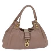 Pre-owned Leather handbags Salvatore Ferragamo Pre-owned , Pink , Dame...