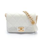 Pre-owned Fabric chanel-bags Chanel Vintage , White , Dames